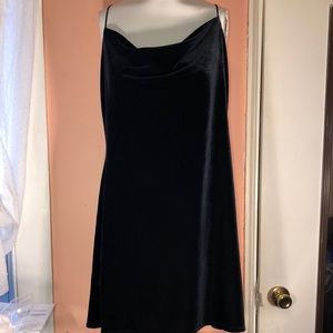 A&F Black Velvet Spaghetti Strap Dress Size L